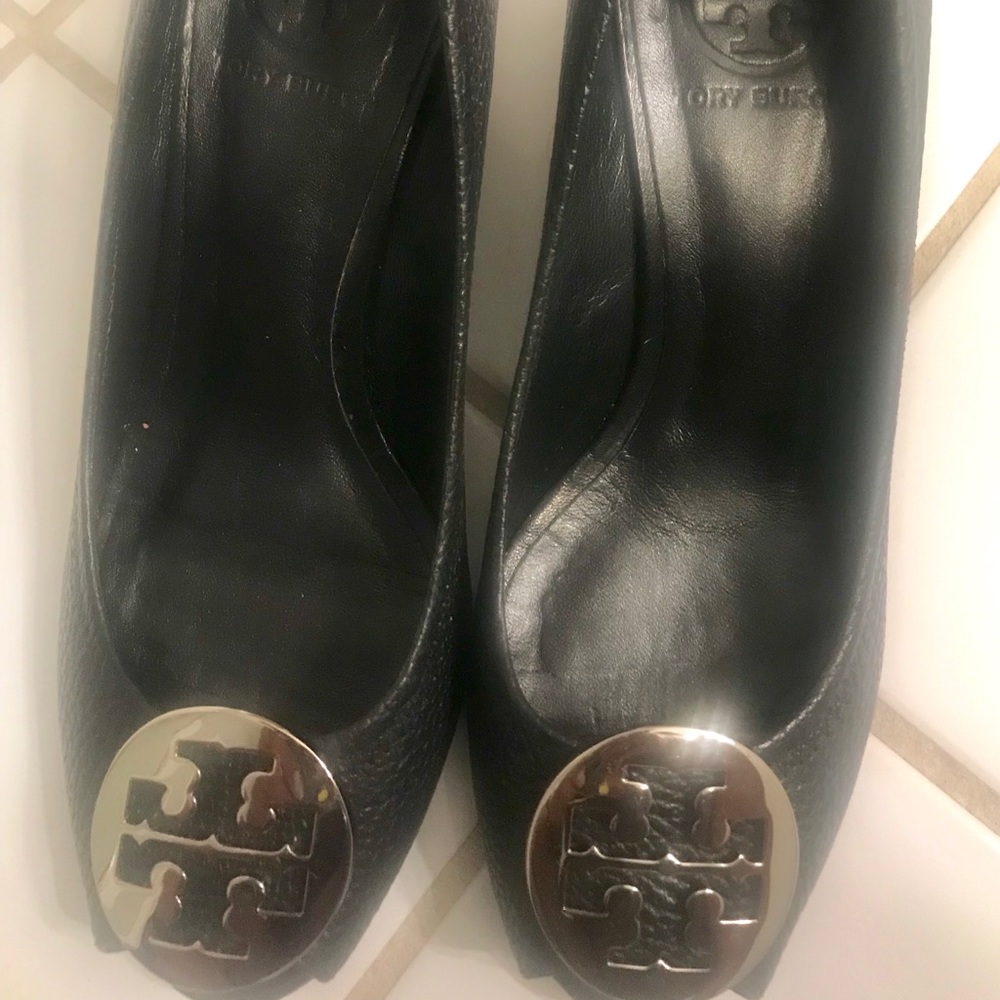 Tori Burch Wedge Logo Heels Shoes